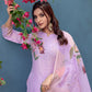 Jyoti Fashion Women's Lavender Cotton Blend Printed Designer Kurta Set with Dupatta - Swadesiicart