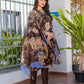 Jyoti Fashion Women's Coffee Cotton Blend Printed Designer Kurta Set with Dupatta - Swadesiicart