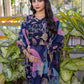 Jyoti Fashion Women's Navy Blue Cotton Blend Printed Designer Kurta Set with Dupatta - Swadesiicart