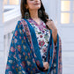 Jyoti Fashion Women's White Rayon Print with Thread Designer Kurta Set with Dupatta - Swadesiicart