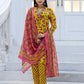 Jyoti Fashion Women's Yellow Rayon Print with Thread Designer Kurta Set with Dupatta - Swadesiicart