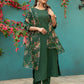 Jyoti Fashion Women's Bottle Green Silk Handwork Designer Kurta Set with Dupatta | Swadesiicart