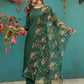 Jyoti Fashion Women's Bottle Green Silk Handwork Designer Kurta Set with Dupatta | Swadesiicart