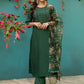 Jyoti Fashion Women's Bottle Green Silk Handwork Designer Kurta Set with Dupatta | Swadesiicart
