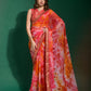 Jyoti Fashion Women's Gajri Sequence Embroidery Chiffon Saree with Blouse | Swadesiicart