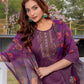 Jyoti Fashion Women's Purple Silk Handwork Designer Kurta Set with Dupatta | Swadesiicart