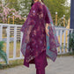 Jyoti Fashion Women's Purple Silk Handwork Designer Kurta Set with Dupatta | Swadesiicart