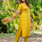 Jyoti Fashion Women's Yellow Silk Handwork Designer Kurta Set with Dupatta | Swadesiicart