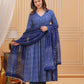 Jyoti Fashion Women's Blue Rayon Printed Designer Kurta Set with Dupatta | Swadesiicart