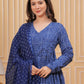 Jyoti Fashion Women's Blue Rayon Printed Designer Kurta Set with Dupatta | Swadesiicart