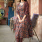 Jyoti Fashion Women's Maroon Rayon Printed Designer Kurta Set with Dupatta | Swadesiicart