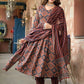 Jyoti Fashion Women's Maroon Rayon Printed Designer Kurta Set with Dupatta | Swadesiicart