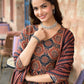 Jyoti Fashion Women's Maroon Rayon Printed Designer Kurta Set with Dupatta | Swadesiicart