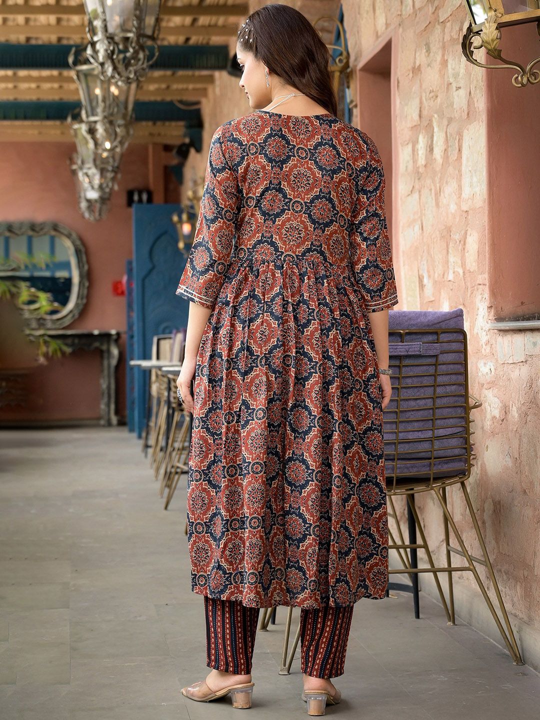 Jyoti Fashion Women's Maroon Rayon Printed Designer Kurta Set with Dupatta | Swadesiicart