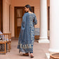 Jyoti Fashion Women's Navy Blue Rayon Printed Designer Kurta Set with Dupatta | Swadesiicart