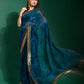 Jyoti Fashion Women's Morpich Sequence Embroidery Chiffon Saree with Blouse | Swadesiicart