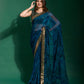 Jyoti Fashion Women's Morpich Sequence Embroidery Chiffon Saree with Blouse | Swadesiicart
