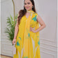 Jyoti Fashion Women's Yellow Rayon Printed Designer Kurta Set with Dupatta | Swadesiicart