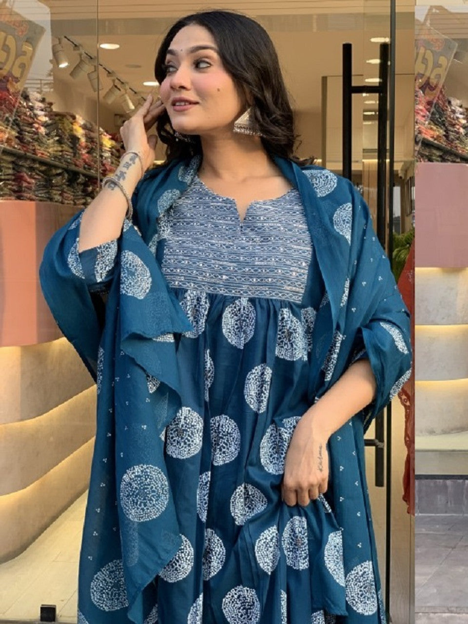 Jyoti Fashion Women's Morpich Rayon Embroidered Designer Kurta Set with Dupatta | Swadesiicart
