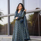 Jyoti Fashion Women's Navy Blue Rayon Printed Designer Kurta Set with Dupatta | Swadesiicart