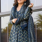 Jyoti Fashion Women's Navy Blue Rayon Printed Designer Kurta Set with Dupatta | Swadesiicart