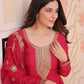 Jyoti Fashion Women's Pink Star Georgette Sequins Zari Embroidered Anarkali Set With Dupatta | Swadesiicart
