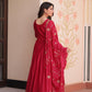 Jyoti Fashion Women's Pink Star Georgette Sequins Zari Embroidered Anarkali Set With Dupatta | Swadesiicart