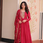 Jyoti Fashion Women's Pink Star Georgette Sequins Zari Embroidered Anarkali Set With Dupatta | Swadesiicart