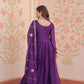 Jyoti Fashion Women's Purple Star Georgette Sequins Zari Embroidered Anarkali Set With Dupatta | Swadesiicart