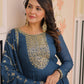 Jyoti Fashion Women's Rama Star Georgette Sequins Zari Embroidered Anarkali Set With Dupatta | Swadesiicart
