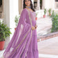 Jyoti Fashion Women's Purple Faux Georgette Sequins Zari Embroidered Anarkali Set With Dupatta | Swadesiicart