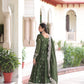 Jyoti Fashion Women's Green Vichitra Silk Sequins Zari Embroidered Anarkali Set With Dupatta | Swadesiicart