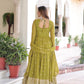 Jyoti Fashion Women's Parrot Green Faux Georgette Sequins Zari Embroidered Anarkali Set With Dupatta | Swadesiicart
