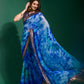 Jyoti Fashion Women's Blue Sequence Embroidery Chiffon Saree with Blouse | Swadesiicart