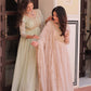 Jyoti Fashion Women's Pista Green & Beige Star Georgette Embroidered Combo Anarkali Set With Dupatta | Swadesiicart