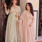 Jyoti Fashion Women's Pista Green & Beige Star Georgette Embroidered Combo Anarkali Set With Dupatta | Swadesiicart