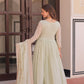 Jyoti Fashion Women's Pista Green Star Georgette Embroidered Anarkali Set With Dupatta | Swadesiicart