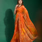 Jyoti Fashion Women's Orange Sequence Embroidery Chiffon Saree with Blouse | Swadesiicart