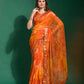 Jyoti Fashion Women's Orange Sequence Embroidery Chiffon Saree with Blouse | Swadesiicart