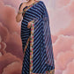 Jyoti Fashion Women's Blue Coding Sequence Georgette Saree with Blouse | Swadesiicart