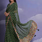 Jyoti Fashion Women's Green Coding Sequence Georgette Saree with Blouse | Swadesiicart