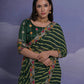 Jyoti Fashion Women's Green Coding Sequence Georgette Saree with Blouse | Swadesiicart