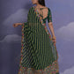 Jyoti Fashion Women's Green Coding Sequence Georgette Saree with Blouse | Swadesiicart