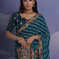 Jyoti Fashion Women's Morpich Coding Sequence Georgette Saree with Blouse | Swadesiicart