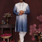 Jyoti Fashion Men's Blue Sequins Embroidered Kurta with Pajama | Swadesiicart
