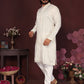 Jyoti Fashion Men's White Mirror Embroidery Kurta with Pajama | Swadesiicart