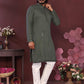 Jyoti Fashion Men's Green Mirror Embroidery Kurta with Pajama | Swadesiicart