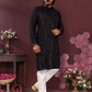 Jyoti Fashion Men's Black Mirror Embroidery Kurta with Pajama | Swadesiicart