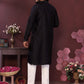 Jyoti Fashion Men's Black Mirror Embroidery Kurta with Pajama | Swadesiicart
