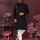 Jyoti Fashion Men's Black Mirror Embroidery Kurta with Pajama | Swadesiicart